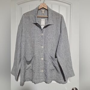Eileen Fisher Charcoal Button-Up Jacket
